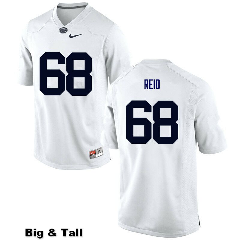 NCAA Nike Men's Penn State Nittany Lions Mike Reid #68 College Football Authentic Big & Tall White Stitched Jersey OQM0198LY